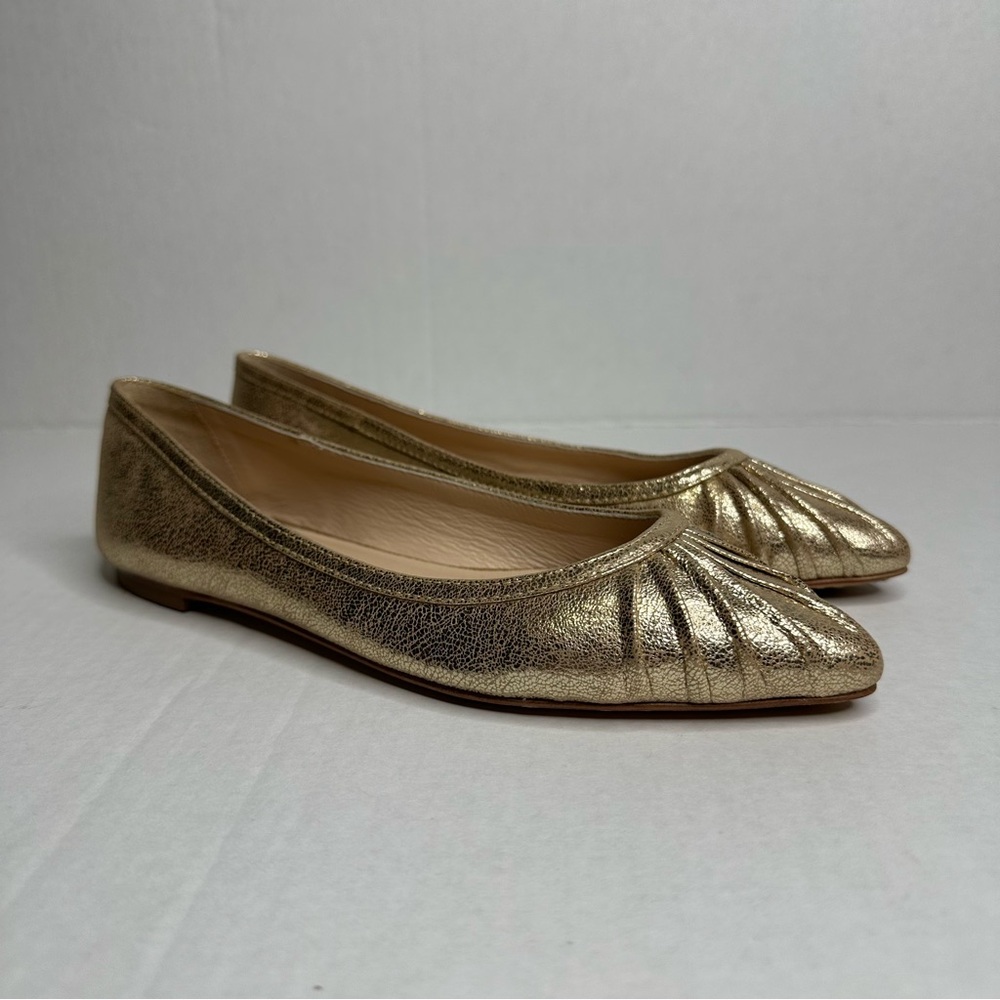 Loeffler Randall Metallic Gold Leather Ballet Flats